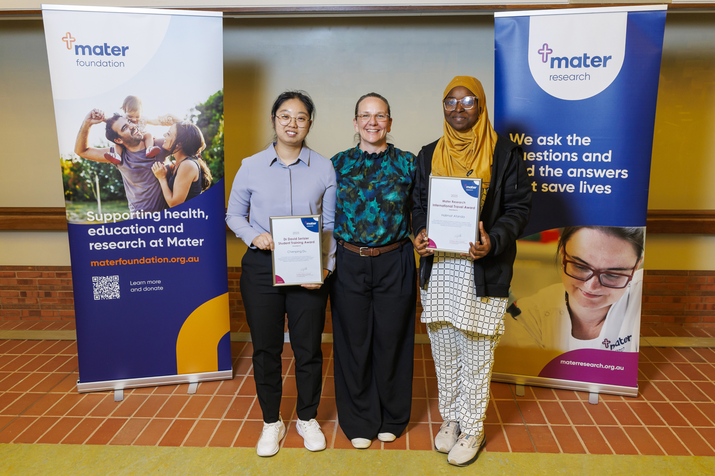 From left: Ms Lucy Du, A/Prof Lucy Burr and Ms Halimat Atanda