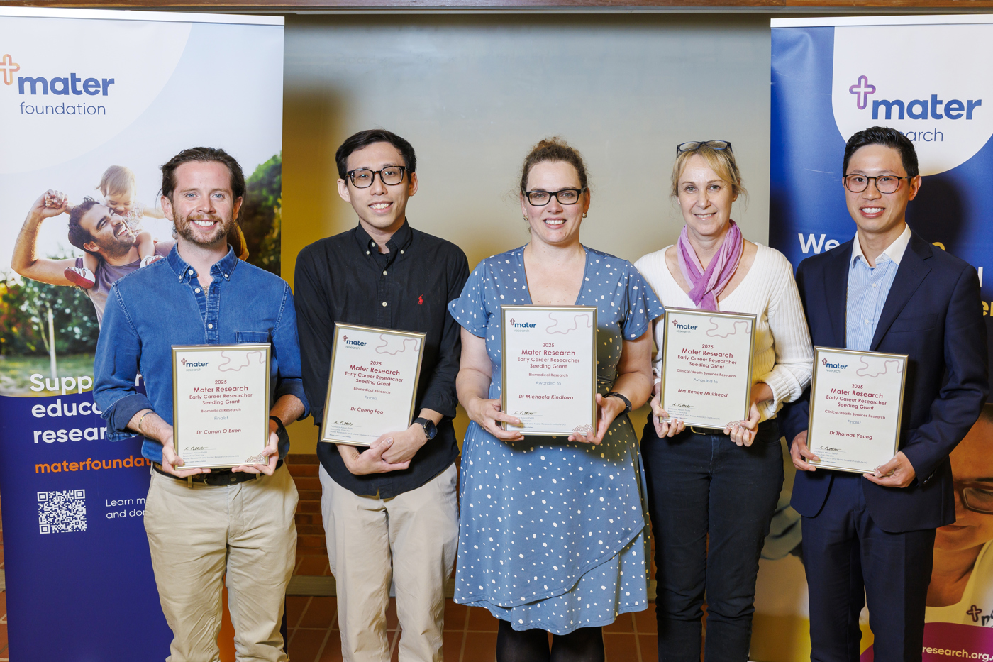 From left: Dr Conan O'Brien, Dr Cheng Foo, Dr Michaela Kindlova, Mrs Renee Muirhead and Dr Thomas Yeung