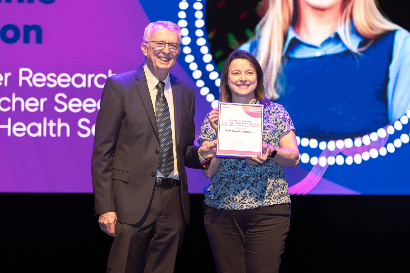 Dr Cathy Franklin accepting on behalf of Dr Melanie Johnston