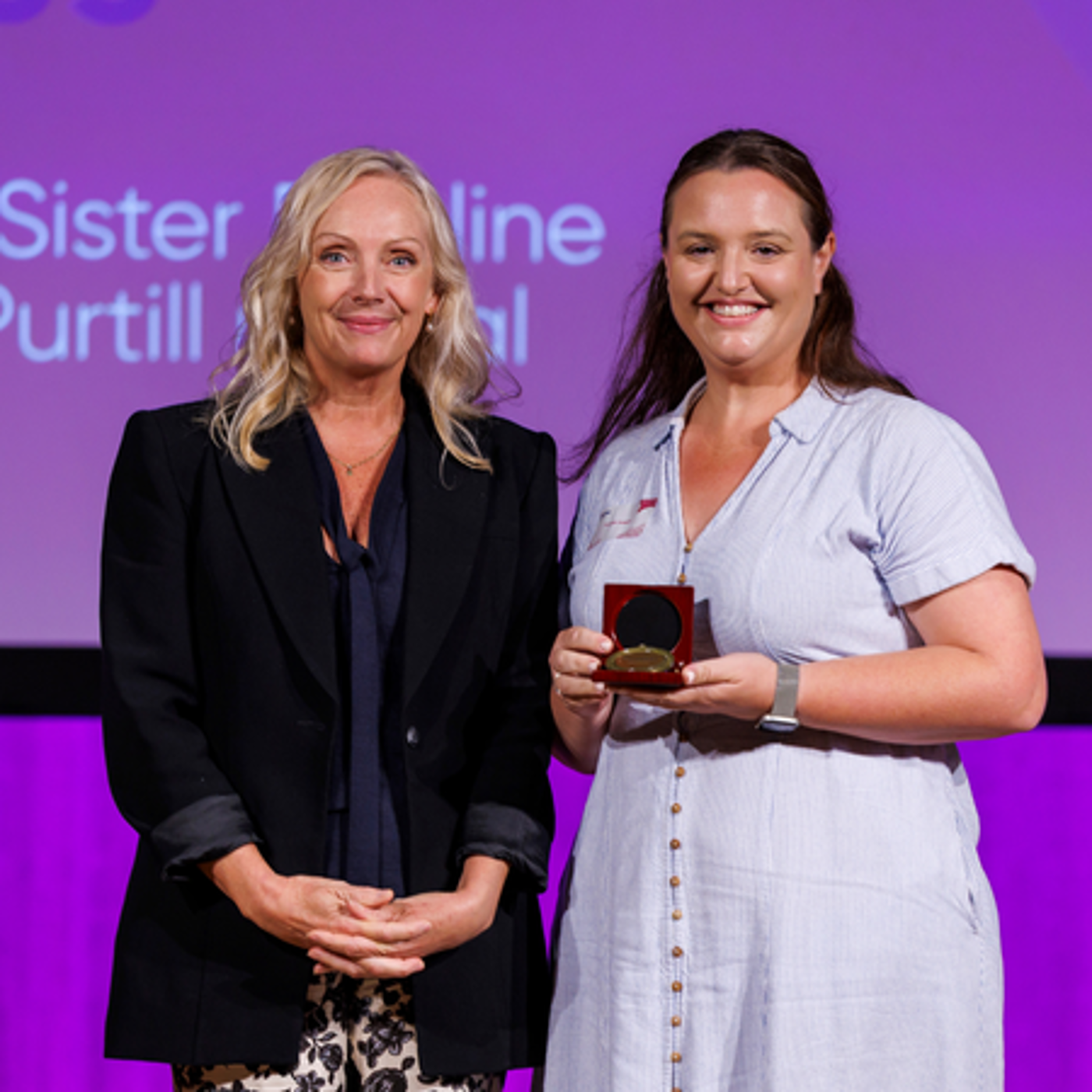 Mater Group CEO Julia Strickland-Bellamy and Georgie Huggett