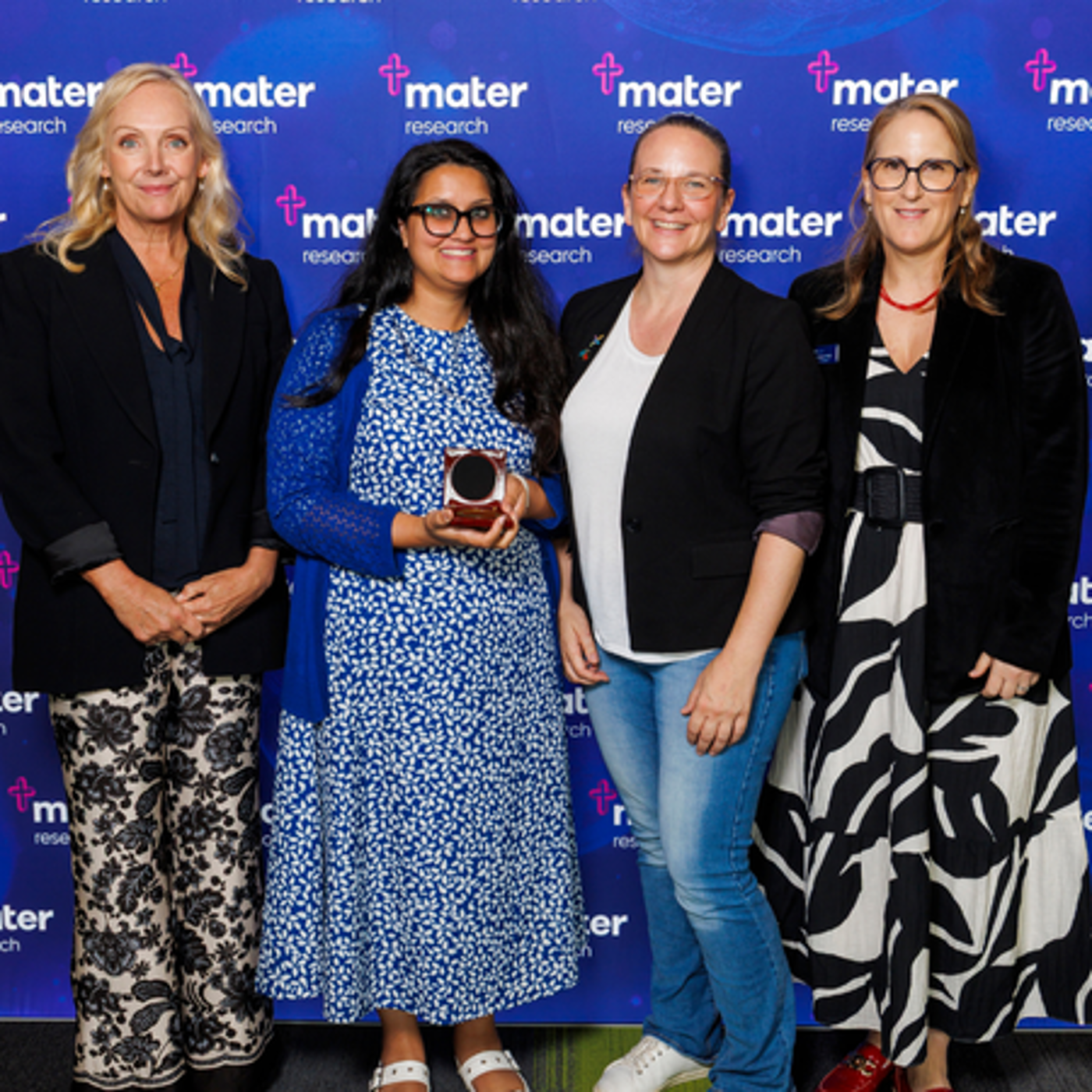 Mater Group CEO Julia Strickland-Bellamy, Professor Sumaira Hasnain, Associate Professor Lucy Burr and Professor Allison Pettit